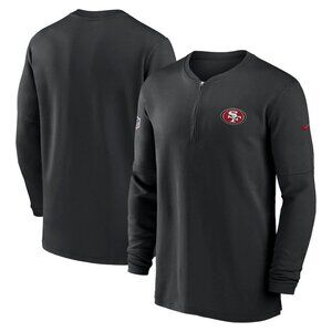 Mens Black Nike San Francisco 49ers Dri-Fit Long Sleeve Quarter Zip Top (Medium)